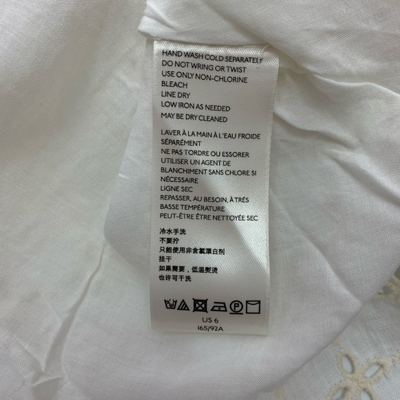 Maeve Dress Size 6 NWT Anthropologie Cream Eyelet Belt Midi - Picture 6 of 8